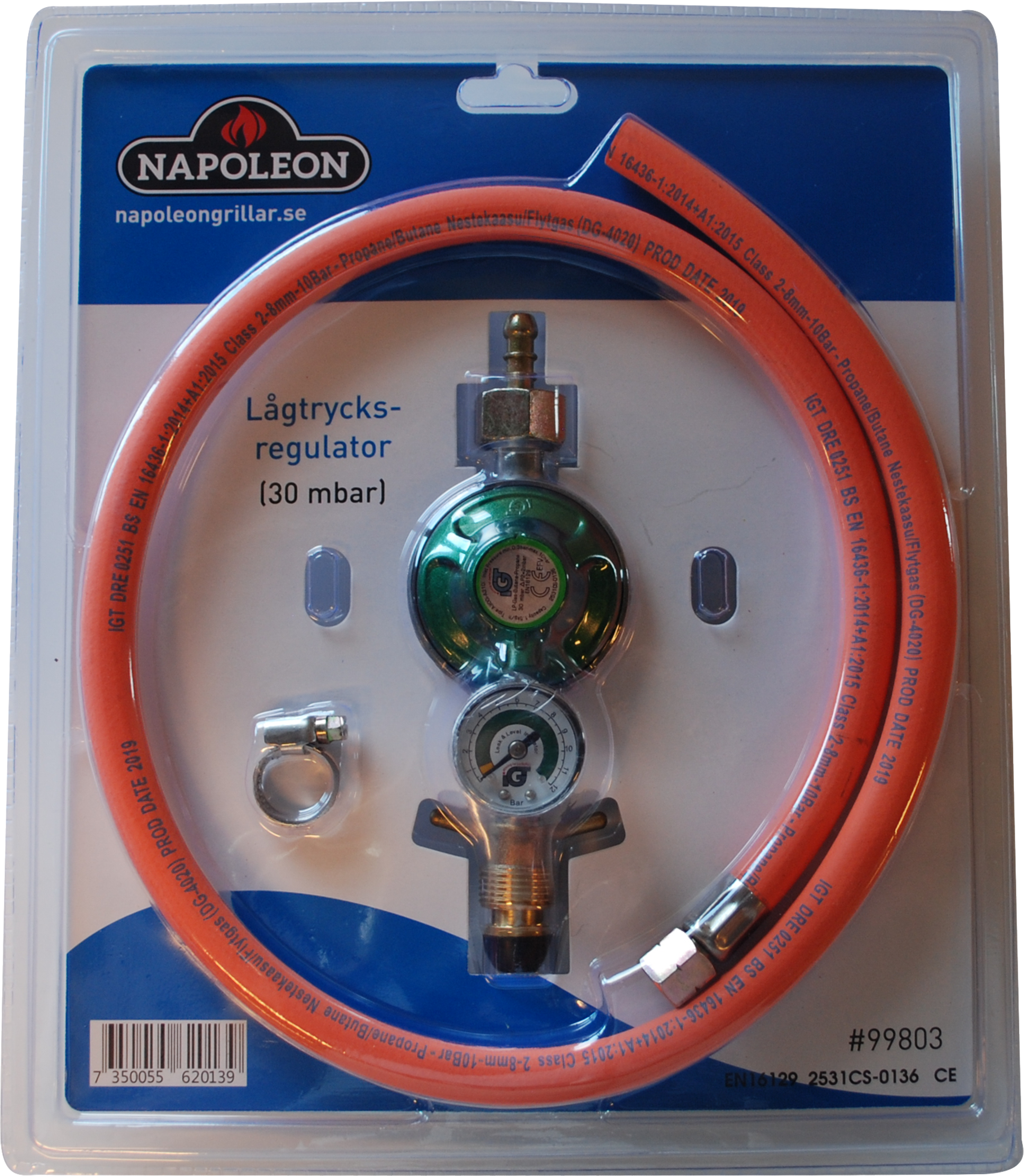 Napoleon Regulator m. Slang - inkl. manometer