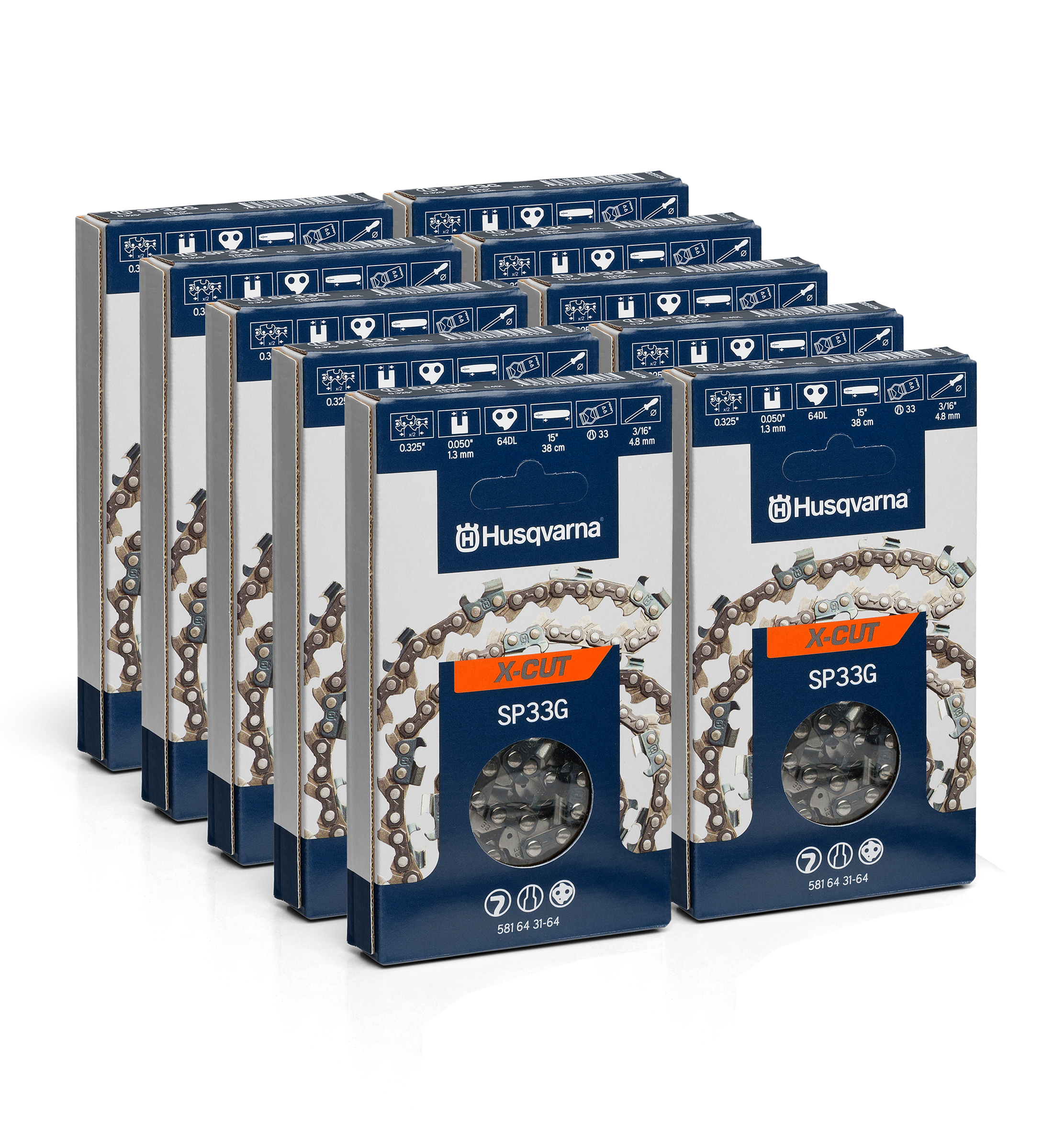 Husqvarna Kedjepaket X-Cut 13" .325" 1,3mm 56dl - 10-pack