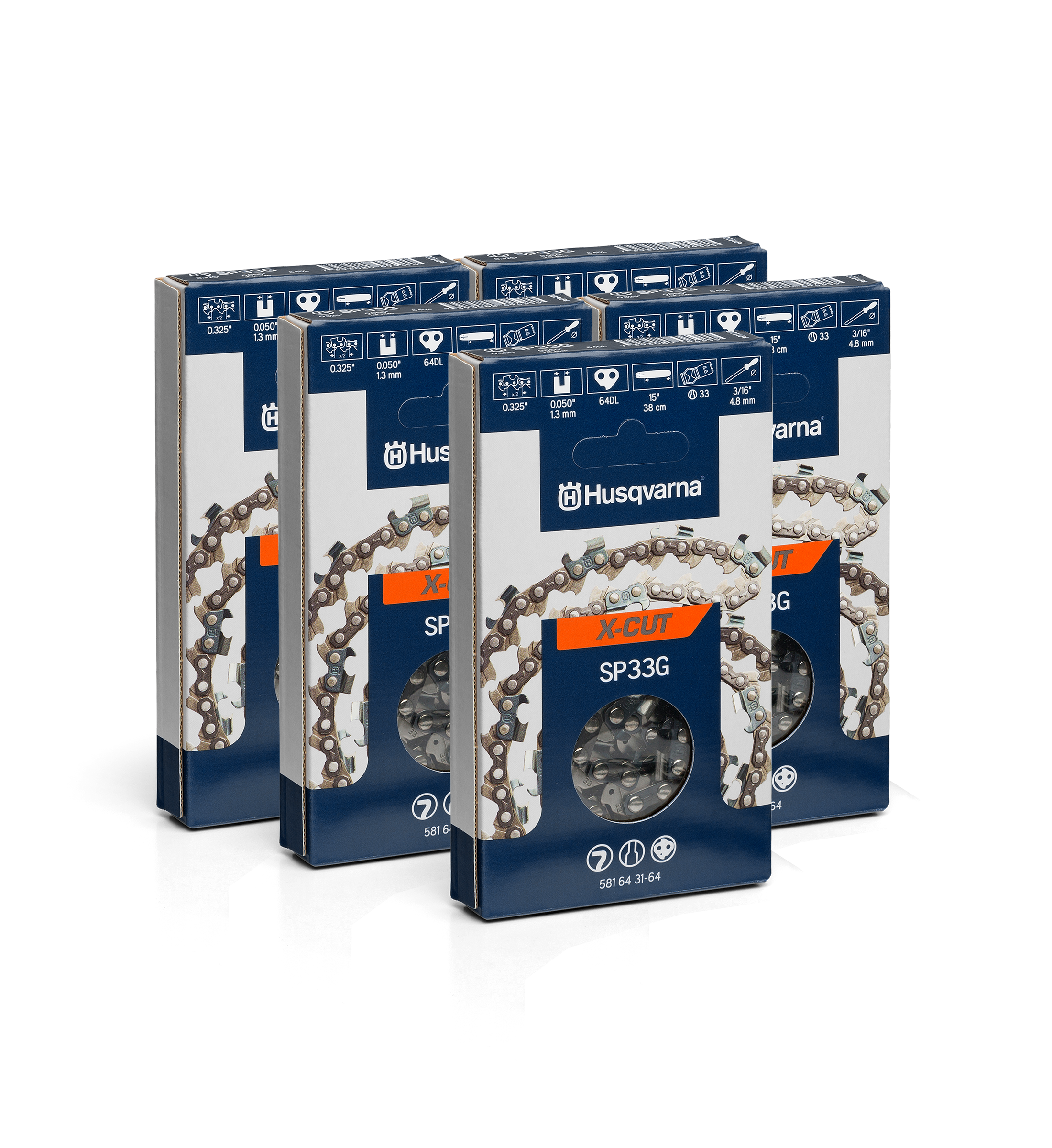 Husqvarna Kedjepaket X-Cut 18" .325" 1,3mm 72dl - 5-pack
